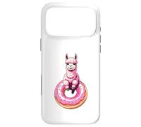 Alpaca Sitting on Donut Illustration Case for iPhone 17 Pro Max
