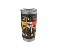Alpaca Squad Wearing Sunglasses Periodic Table Elements Stainless Steel Insulated Tumbler