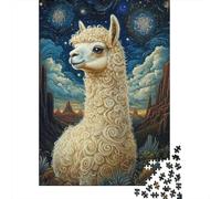 Alpaca Starry Night 1000 Piece Jigsaw Puzzle Paper for Adults Night View Puzzle Game for Family Relaxation Gift 52x38cm/1000pcs