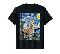 Alpaca Starry Night Van Gogh Style Art T-Shirt