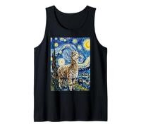 Alpaca Starry Night Van Gogh Style Art Tank Top
