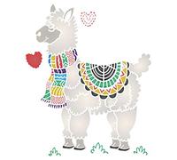 Alpaca Stencil, 16.51 x 20.32 cm (S) - Stencils for Walls Original Childs Animal Llama Stencil