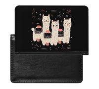 Alpaca Sushi Funny Passport Holder for Travel Wallet Cover Document Organizer with Card Slot