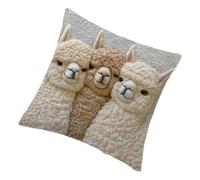 Alpaca Themed Pillow Covers, Square Cushion Case, Stylish Couch Sofa Bed Décor, Decorative Throw for Home Living Room Patio Porch House, Seasonal Accent for Fall Autumn Halloween