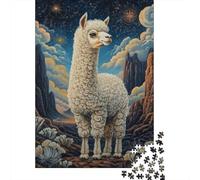 Alpaca under Starry Night 1000 Piece Jigsaw Puzzle for Adults Relaxing Focus Home Decor Gift 38x26cm/1000pcs