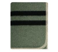 Alpaca Warehouse Thick Alpaca Wool Blanket - Heavyweight Alpaca Wool Travel Blanket for Camping Outdoors or Indoors | Soft Peruvian Alpaca Wool Blankets (Fern Green - Black Stripes, 72" x 53")