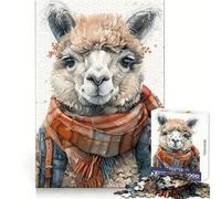 Alpaca Watercolor Art 1000-piece Jigsaw Puzzles Logical Skill Mindful Leisure Precise Join Thoughtful Gift (38x52cm)