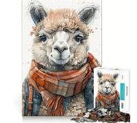 Alpaca Watercolor Art 1000 Piece Puzzle For Teenagers Mind Skill Play Laser Cut for Flawless Fit Relaxing Indoor Group Activity (50x75cm)