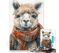 Alpaca Watercolor Art Puzzles for Adults 1000 Pieces Mental Boost Play Neat Cut Perfect Alignment Bonding Activity for Loved Ones (38x26cm)