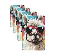 Alpaca wearing sunglasses Car Air Freshener Cards for Women Men 4 Pack Cute Car Accessories Long Lasting Scent Car Diffuser Hanging Auto Aromatherapy Tablets Car Fresheners Gifts