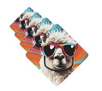 Alpaca wearing sunglasses Car Air Freshener Cards for Women Men 4 Pack Cute Car Accessories Long Lasting Scent Car Diffuser Hanging Auto Aromatherapy Tablets Car Fresheners Gifts