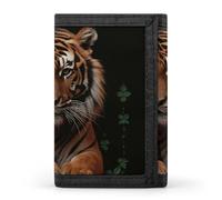 Alpaca Wearing Sunglasses Trifold Wallet Front Pocket Coin Purse - Slim Credit Card Holder for Men & Women, With tiger and paws, One Size, Classic