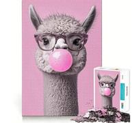 Alpaca with Bubble Gum Jigsaw for Adults1000 Pieces Mind Boost Game Seamless Fit Precise Pieces Relaxing Indoor Group Activity (50x75cm)