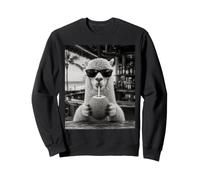 Alpaca with Sunglasses and Coconut Drink Sweatshirt