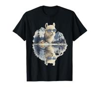 Alpaca with Sunglasses Animal Art Graphic Funny Llama T-Shirt