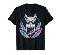 Alpaca with Sunglasses Animal Art Graphic Funny Llama T-Shirt