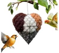 Alpaca Wool Bird Nesting Heart - Refillable Nesting Material Holder, Dual-Season Outdoor Shelter, Safe and Warm Haven for Garden and Yard, for Bird Lovers