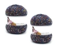 Alpaca Wool Crochet Yarn Colourful Easy Knitting Yarn Kit Wool Knitting DIY Cotton Yarn Simply Soft Mohair Yarn Crochet Rainbow Double Knitting Gradient Chunky Cotton Yarn Kit for Scarf (Navy Blue)