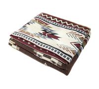 Alpaca Wool Throw Blanket, Native Design Wool Blanket, Throw Aztec Pattern Alpaca Wool Throw Blanket (Brown, Throw 78"x48")