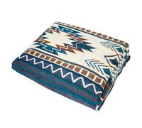 Alpaca Wool Throw Blanket,Queen Size Native Design Wool Blanket, Throw Aztec Pattern Alpaca Wool Throw Blanket (Blue, Queen 93" x 82")