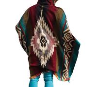 Alpaca World | Alpaca Ponchos for Men and Women | Handmade with The Best Baby Alpaca Wool Material by Ecuadorian artisans. (Sea Blue, Wine, Beige, Variety)