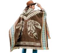 Alpaca World | Alpaca ponchos for men and women | Handmade with the best baby alpaca wool material by Ecuadorian artisans., Eagle Brown, One size