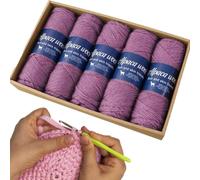 Alpaca Yarn 5 Balls Soft Wool for Knitting - Super Warm Chunky Crochet Yarn for Scarf Hat Sweater Making, Hand DIY Craft Knitting Wool, Set for Knitters Crocheters & Beginners