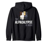 Alpacalypse Is Here Alpaca Animal Lover Llamas Owner Zip Hoodie