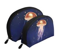 Alpaca's body display Moon Cosmetic Bag, Travel Makeup Pouch, Portable Waterproof Cosmetic Pouch for Girls Women., Star Jellyfish, One Size