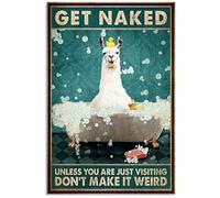 Alpacas Get Naked Unless You're Just Visiting, Don't Make It Weird Vintage Metal Tin Sign, Bathroom Poster, Bathroom Decor, Home Wall Decor Art Tin Sign Plaque 8x12 inch