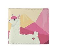 Alpacas in Love Bifold Wallet with ID Window, Leather Slim Wallet Easy Access Compact Purse for Men Women