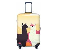 Alpacas in Love in The Mountains Luggage Cover for Suitcase Tsa Approved, Spandex Stretch Suitcase Protector Washable Baggage Covers Travel Luggage Sleeve Large Suit Case Cover Fit 18-32 Inch, Black
