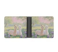 Alpacas in Love Wallet for Men Leather Bifold Wallet Front Pocket Wallets Card Holder Wallets Money Clip