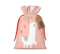 Alpacas Printing Christmas Bag With Drawstring Closure, 4.7x6.9 In For Christmas Party Birthday Gift Wrapping
