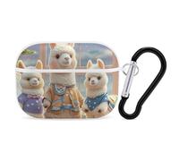Alpacas Together AirPod Pro Case, Anti Scratch Hard PC Cover with Keychain, AirPod Pro 2nd/1st Case Accessories for Women Men, White-Style