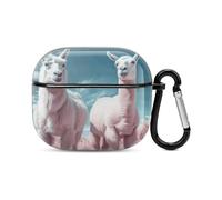 Alpacas Together Bluetooth Earbuds Case Cover Full Body Shockproof Protection Hard Case Support Wireless Charging with Keychain Personalized Gift for AirPods 3