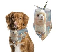 Alpacas Together Dog Bandanas for Feeding Grooming, Triangle Pet Bibs for Cats & Dogs Washable Fashion Pets Scarf for Party Travel 27.6 X 11.8 Inch