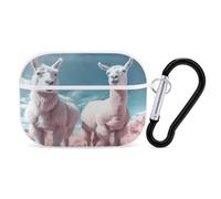 Alpacas Together Earbuds Organizer Shockproof Protective Airpods Pro Cover with Carabiner Clip Anti Fall Carrying Earphone Case Cover for Airpods Pro 2nd Generation White