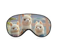Alpacas Together Sleep Mask for Women Men, Soft Eye Mask with Adjustable Strap for Sleeping, Light Blocking Travel Blindfold for Nap Comfortable Eye Cover for Home Office