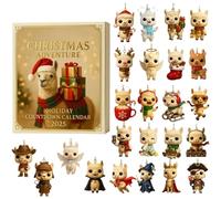 AlpacasAdvent Christmas Calendars 2025, 24 Days Countdown Calendar with 24 Cute AlpacasOrnaments, 2D Acrylic Llamas Pendant Animal Ornament Home Christmas Tree Decor