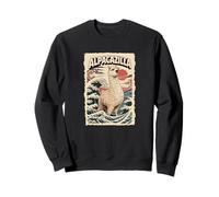 Alpacazilla Giant Alpaca Kaiju Anime Japanese Hokusai Wave Sweatshirt