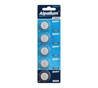 Alpalium CR1220 Button Cell Battery, Pack of 5, 3 V, High Performance for Remote Controls, Key Chains, CPUs, Portable and Medical Devices, CR 1220 Premium Quality & Long Shelf Life