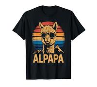 Alpapa Alpaca Dad Vintage Cool Sunset Mountains Alpapa T-Shirt