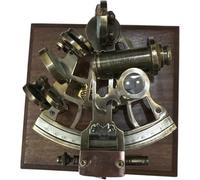 AlPath Brass Nautical Sextant Vintage Antique Astrolabe Ship Navigation Instrument Celestial & Nautical Sextant with Two Extra Sighting Telescope/Astrolabe Ship History Sextant Tool with Wooden Box.