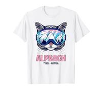 Alpbach Cat Ski Goggles Mountain Panorama T-Shirt