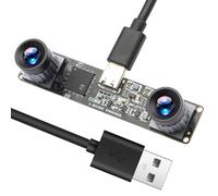 ALPCAM 1200P Global Shutter USB Camera Module with No Distortion Dual Lens High Speed 120fps UVC PC Webcam Synchronization 3D Stereo VR Lightburn Camera for Recording Fast-Moving Driving