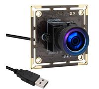 ALPCAM 5MP USB Camera Module Wide Angle Webcam with 170 Degree Fisheye Lens Aptina MI5100 UVC Webcam for Industrial Embedded, USB2.0 Lightburn Camera Compatible with Windows Raspberry Pi Linux