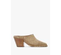 ALPE Antwerp Tan Suede Western Stacked Heel Backless Mules Size: 36, C