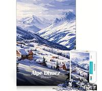 Alpe D'huez Ski Resort Adult Jigsaw1000 Pieces Mind Boost Game Premium Laser Cut Quality Relaxing Indoor Group Activity (50x75cm)