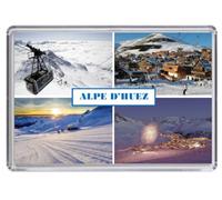 Alpe d'huez, Ski resort France Souvenir Acrylic Fridge Magnet (Standard: 70x45mm)